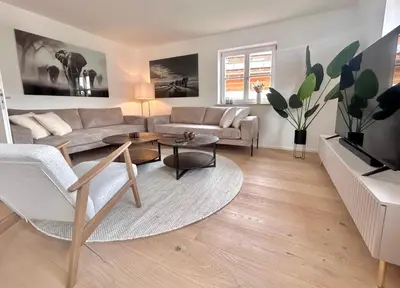 Ein Sitzbereich in der Unterkunft Ferienwohnung 