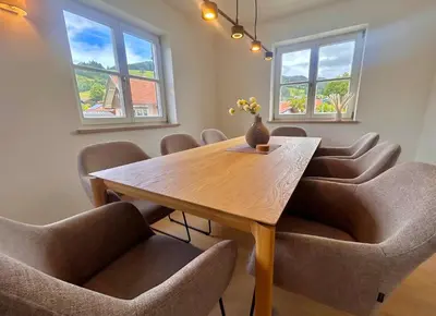 Ein Sitzbereich in der Unterkunft Ferienwohnung 