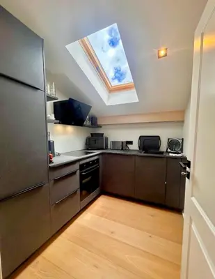 Küche/Küchenzeile in der Unterkunft Ferienwohnung 