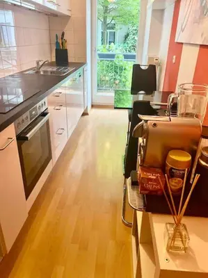 Küche/Küchenzeile in der Unterkunft HQ Apartments Munich