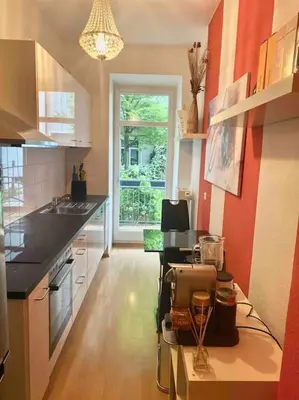 Küche/Küchenzeile in der Unterkunft HQ Apartments Munich