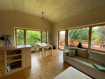 Ein Sitzbereich in der Unterkunft Ferienwohnung Lula