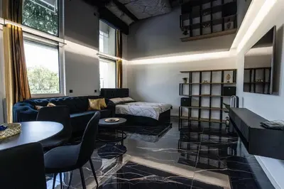 Ein Sitzbereich in der Unterkunft Optimus Apartment