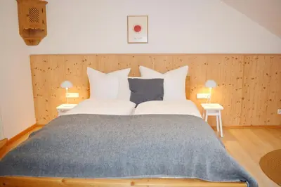 Ein Bett oder Betten in einem Zimmer der Unterkunft Aussicht