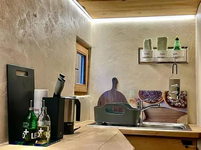 Ein Sitzbereich in der Unterkunft Zuhäusl am Chiemsee Appartements
