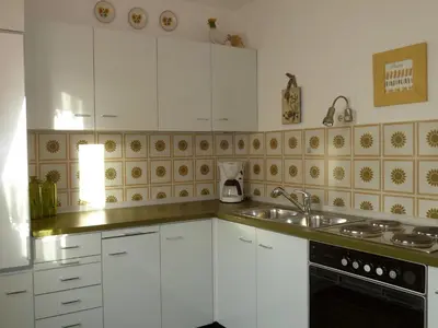 Küche/Küchenzeile in der Unterkunft Ferienwohnung Lehmann