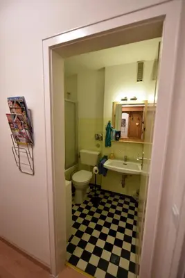 Ein Badezimmer in der Unterkunft Ferienwohnung Am Rathaus