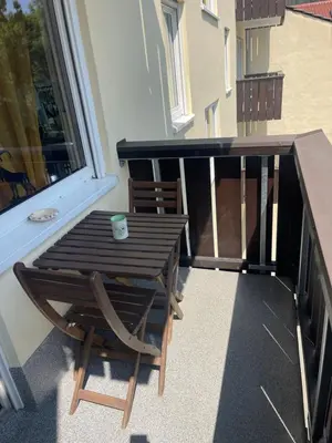 Ein Balkon oder eine Terrasse in der Unterkunft Ferienwohnung Am Rathaus