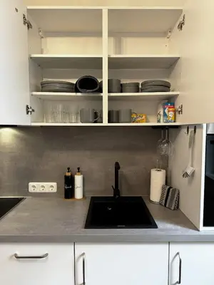 Küche/Küchenzeile in der Unterkunft Familienoase nahe Innenstadt
