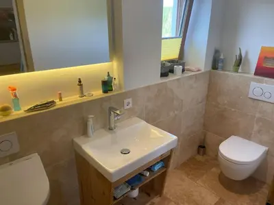 Ein Badezimmer in der Unterkunft Traumhaus sensationeller Lage Traumhafter Bergblick absolute Ruhe