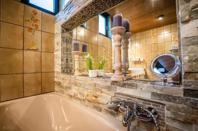 Ein Badezimmer in der Unterkunft Ferienwohnung Linderspitzblick
