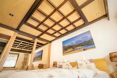 Ein Bett oder Betten in einem Zimmer der Unterkunft Ferienwohnung Linderspitzblick
