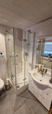 Ein Badezimmer in der Unterkunft Am Steinacker