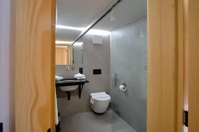Ein Badezimmer in der Unterkunft Forsthaus Valepp