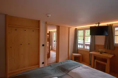 Ein Bett oder Betten in einem Zimmer der Unterkunft Forsthaus Valepp