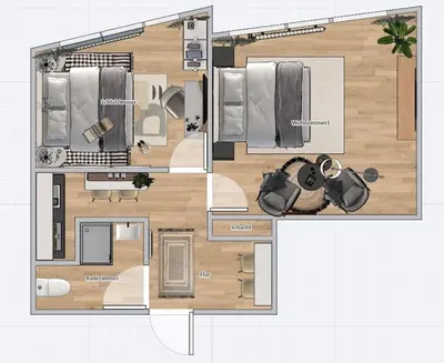 Grundriss der Unterkunft Modernes City Apartment