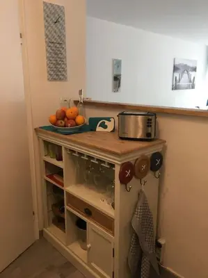Küche/Küchenzeile in der Unterkunft Ferienwohnung Filli mit Sauna und Pool im Haus