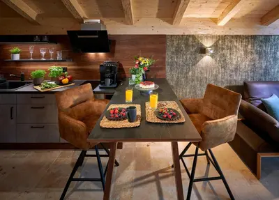 Küche/Küchenzeile in der Unterkunft ÜbermAlztal Chalet Alzblick Ferienwohnung