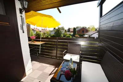 Ein Balkon oder eine Terrasse in der Unterkunft ChiemseeTraum