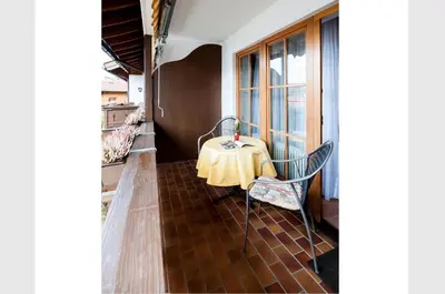 Ein Balkon oder eine Terrasse in der Unterkunft Fewo 12, Apartmenthaus an der Rottach