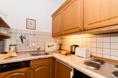 Küche/Küchenzeile in der Unterkunft Fewo 12, Apartmenthaus an der Rottach