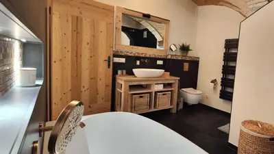 Küche/Küchenzeile in der Unterkunft Gewölbe-Chalet am Schöberlhof
