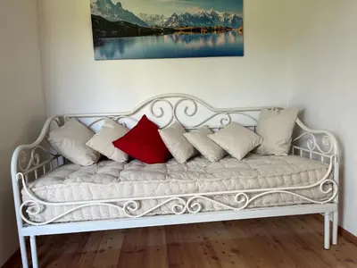 Ein Sitzbereich in der Unterkunft Boschenhof Suite
