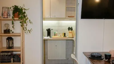 Küche/Küchenzeile in der Unterkunft Ferienwohnung mit Bergblick & Netflix