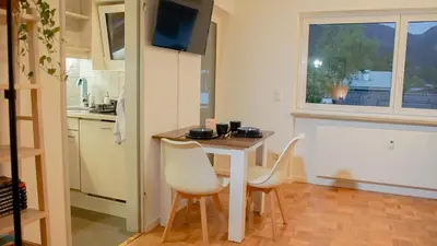 Küche/Küchenzeile in der Unterkunft Ferienwohnung mit Bergblick & Netflix