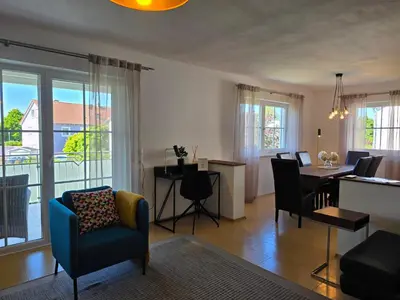 Ein Sitzbereich in der Unterkunft Ferienwohnung Ingolstadt Eichstätt Altmühltal