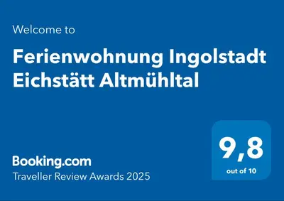 Ein Zertifikat, Auszeichnung, Logo oder anderes Dokument, das in der Unterkunft Ferienwohnung Ingolstadt Eichstätt Altmühltal ausgestellt ist