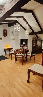 Ein Sitzbereich in der Unterkunft Ferienwohnung Spitzingsattel