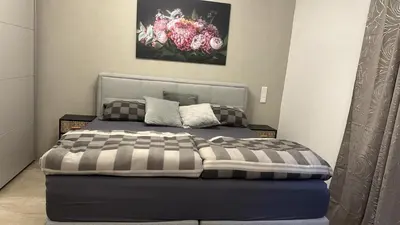 Ein Bett oder Betten in einem Zimmer der Unterkunft Schönes Apartment mit Terrace