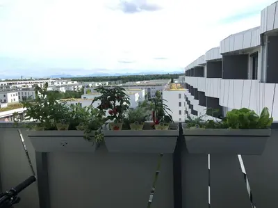 Ein Balkon oder eine Terrasse in der Unterkunft Apartment mit Bergblick