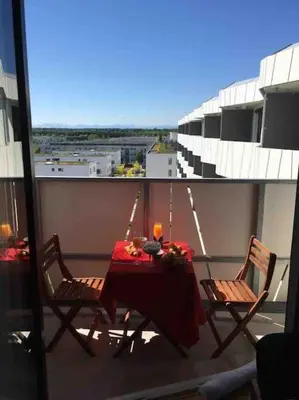 Ein Balkon oder eine Terrasse in der Unterkunft Apartment mit Bergblick