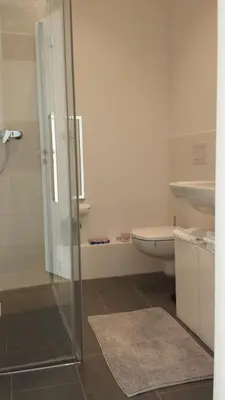 Ein Badezimmer in der Unterkunft Apartment mit Bergblick
