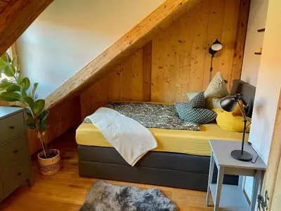 Ein Bett oder Betten in einem Zimmer der Unterkunft Feriendomizil Hafner