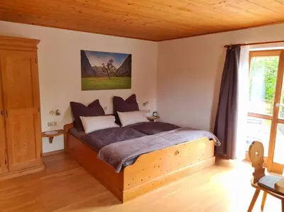 Ein Bett oder Betten in einem Zimmer der Unterkunft Ruhige Ferienwohnung in Bad Tölz
