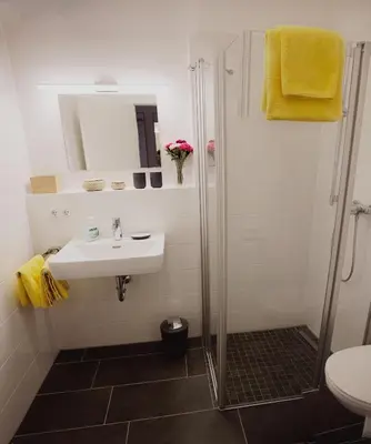 Ein Badezimmer in der Unterkunft Terrasse im Ammergau