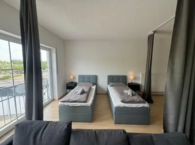 Ein Sitzbereich in der Unterkunft Bavaria Home - Zentral, Küche, Netflix
