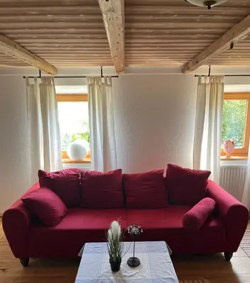 Ein Sitzbereich in der Unterkunft Ferienwohnung Metzner