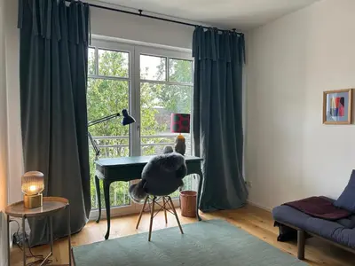 Ein Sitzbereich in der Unterkunft Ferienwohnung Mühlbach