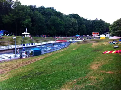 Der Swimmingpool an oder in der Nähe von Ferienwohnung in Augsburg