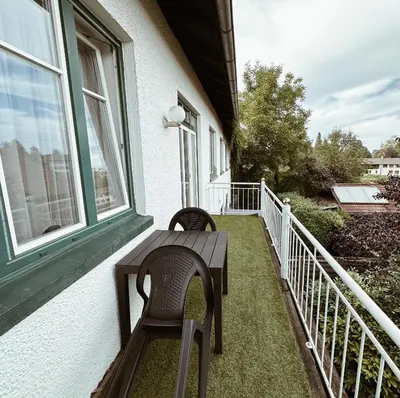Ein Balkon oder eine Terrasse in der Unterkunft Ferienwohnung Ammersee
