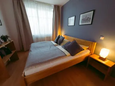 Ein Bett oder Betten in einem Zimmer der Unterkunft Ferienwohnung Ammersee