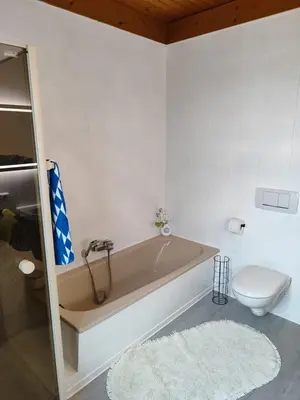 Ein Badezimmer in der Unterkunft Ferienwohnung Bruckmühle