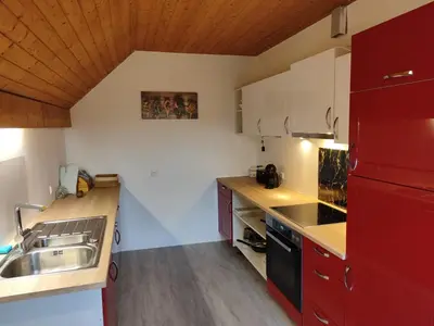 Küche/Küchenzeile in der Unterkunft Ferienwohnung Bruckmühle