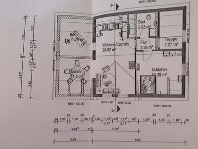 Grundriss der Unterkunft Ferienwohnung Dorfzauber