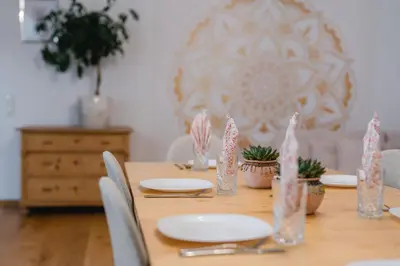 Grundriss der Unterkunft Ferienwohnung Jelen - Kaffee - Tee - Lichthof - 135 qm
