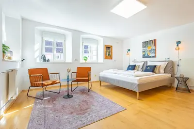 Ein Bett oder Betten in einem Zimmer der Unterkunft SMS-Homes I Auszeit in der Altstadt